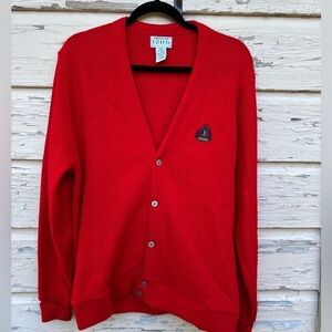 Vintage 90s Izod Crest Button-Down Retro Grandpa Cardigan Oversized Sweater